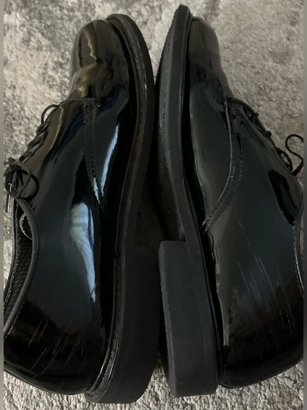 Vibram Men's Black Patent Leather Military/Oxford Shoes - Size 9.5C